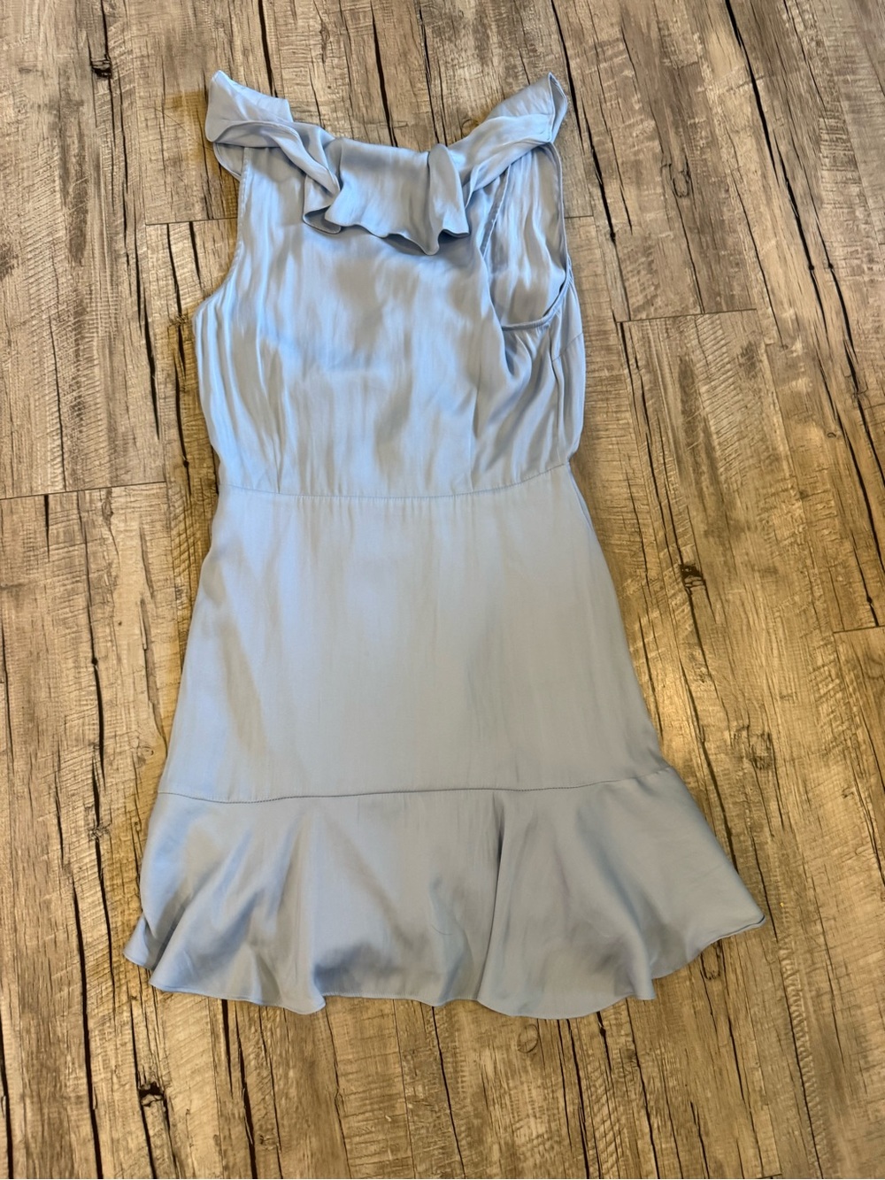 Altar'd State Light Blue Ruffle Wrap Midi Dress - Picture 2 of 4